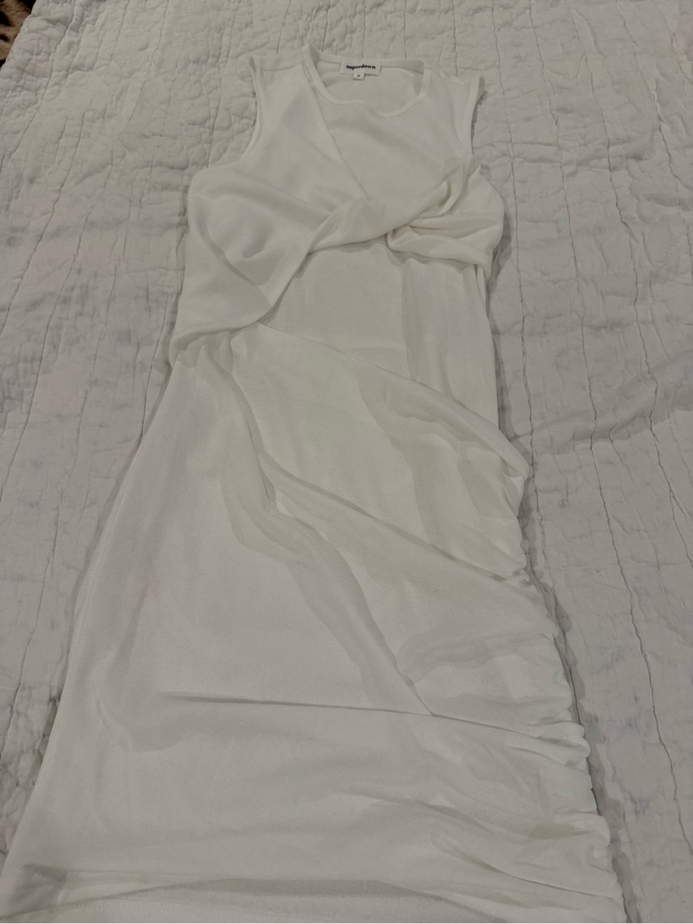 Revolve superdown twist front dress white